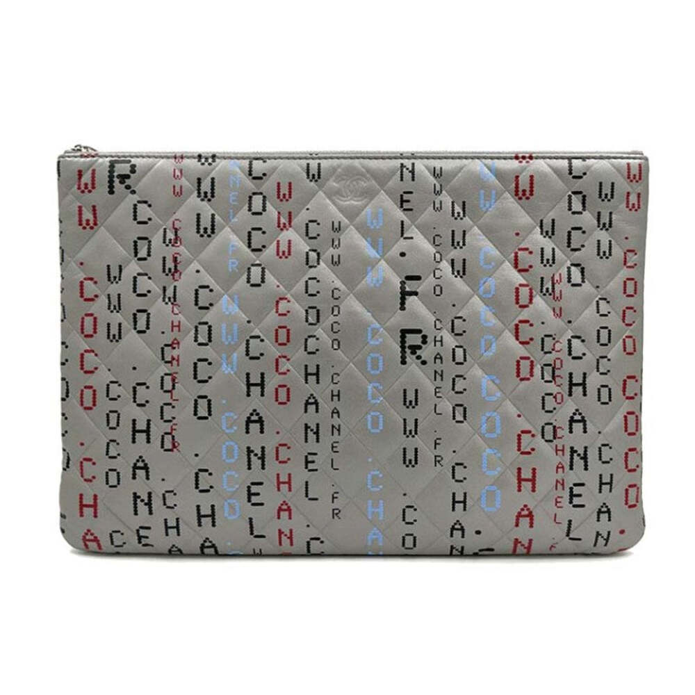 Chanel Typography Lambskin Clutch #352425F56B